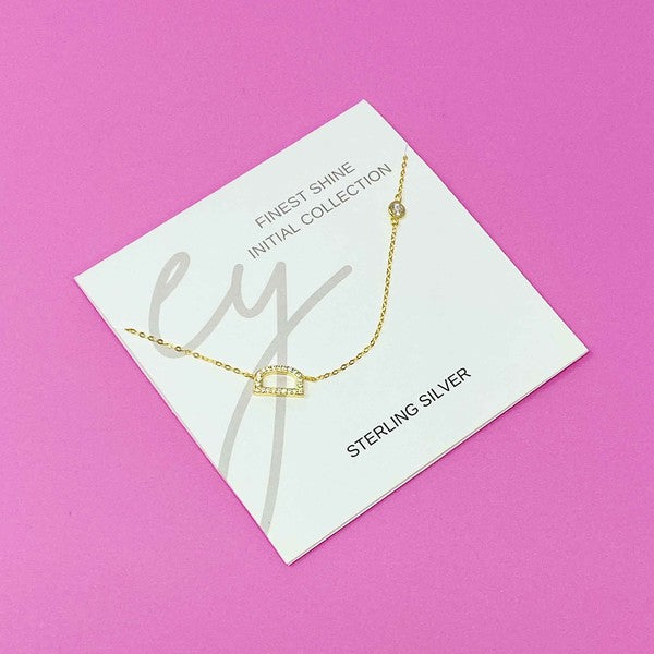 Finest Shine Initial Sterling Silver Necklace