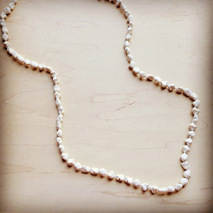 Boho Beaded Layered Necklace w/ White Turquoise