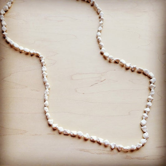 Boho Beaded Layered Necklace w/ White Turquoise